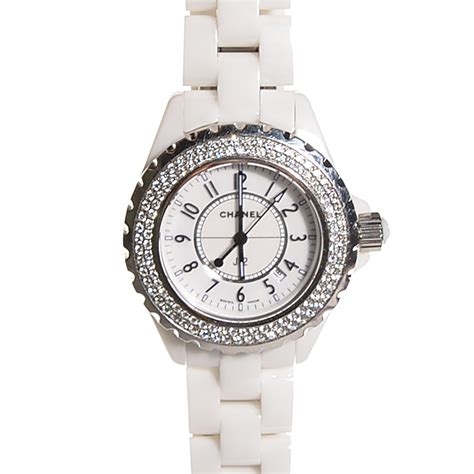 chanel quartz watch white